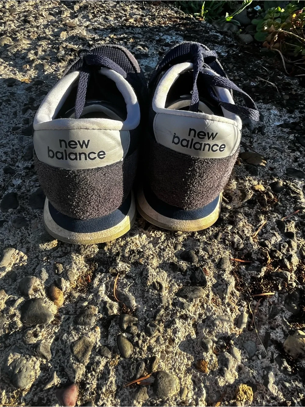 New Balance Dark Navy Lace-Up Sneakers with Cream Midsole